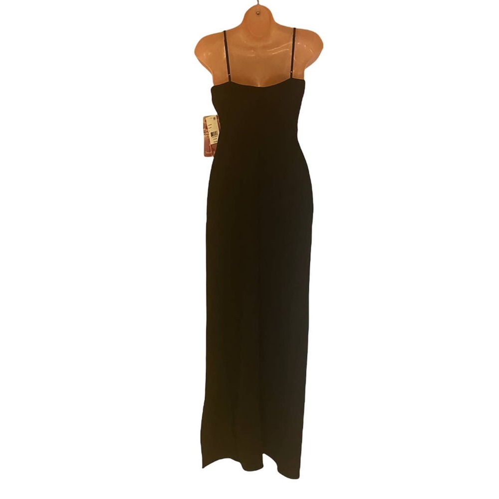 Rhinestone Jersey Knit Maxi EMERALD SUNDAE Black Prom Wedding Cocktail Dress - Picture 6 of 16